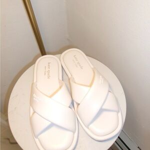 Kate Spade Cream Slide Sandals
